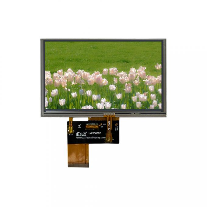 5.0 polegadas Paisagem TFT LCD Display 800 * 480 Resolução 550nits 40pin Interface RGB Painel de toque capacitivo para Smart Home 0