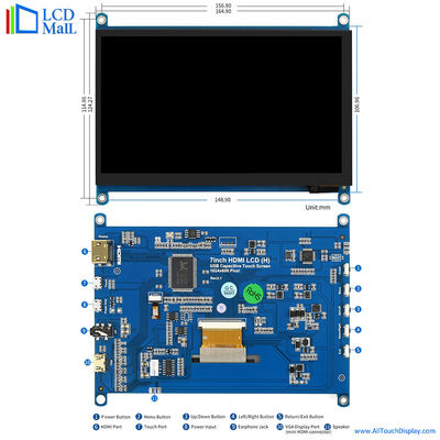 comprar 7 polegadas HDMI TFT Display 1024 * 600 pontos HDM Interface 6 O'Clock Visualização online manufacture