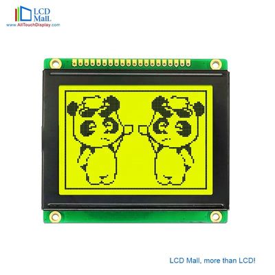 Display LCD gráfico de alto desempenho com luz de fundo amarela e temperatura de funcionamento de -20 a 70C